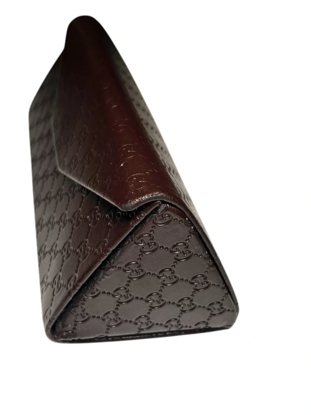 EUC GUCCI || GG- Shima Dark Brown Monogram Trifold Sunglasses Case